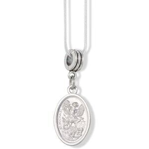 Saint Michael Charm Snake Chain Necklace